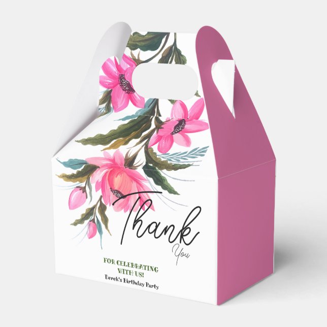 Ballotins Anniversaire de l'amoureux des fleurs roses (Arrière)