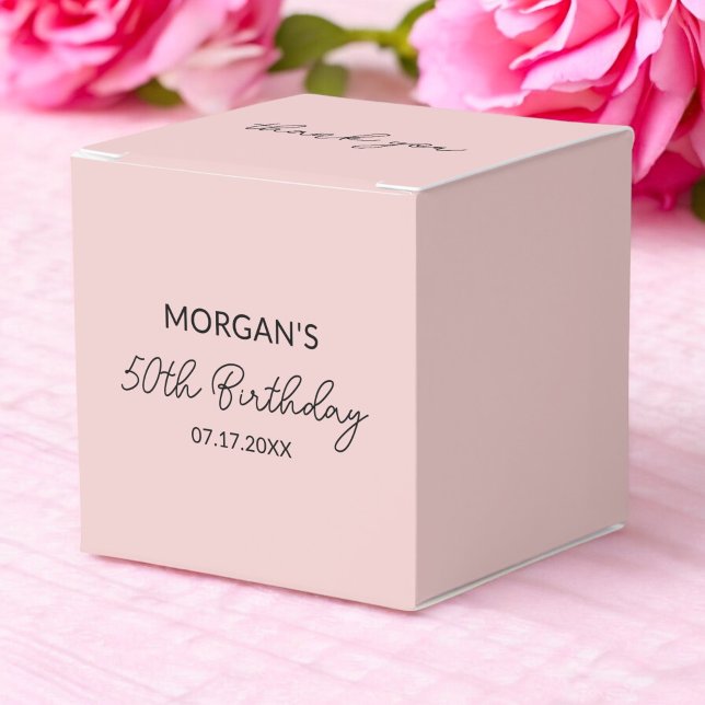 Ballotins Anniversaire fête Blush rose Merci Nom (Créateur téléchargé)