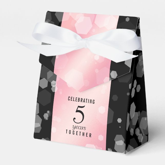 Ballotins Anniversaire Mariage élégant du 2ème 5ème Rose Qua (Verso)