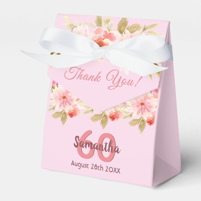 Ballotins Anniversaire rose florales monogramme merci (Verso)