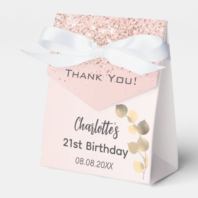 Ballotins Anniversaire rose or eucalyptus parties scintillan (Verso)