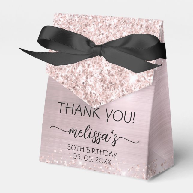 Ballotins Anniversaire Rose Parties scintillant or Monogramm (Verso)