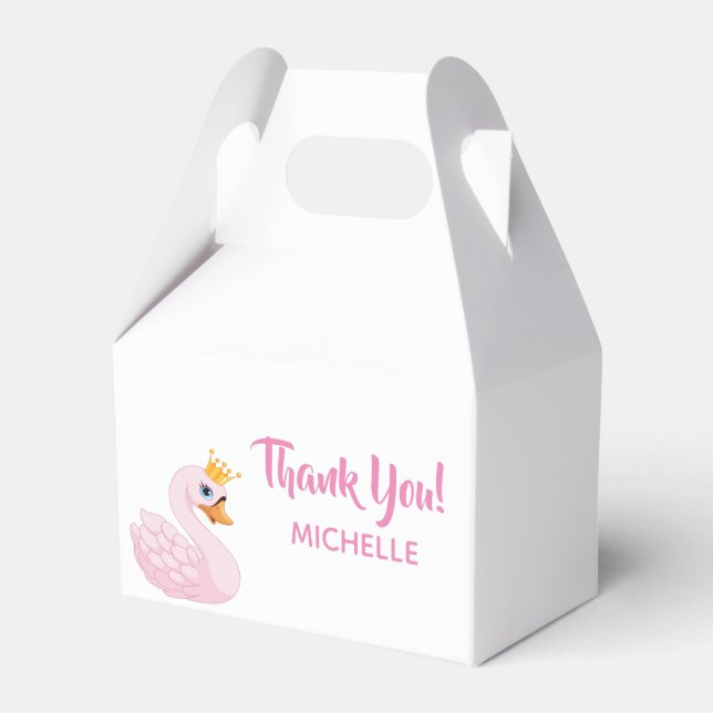 Ballotins Anniversaire rose princesse cygne blanche fille (Verso)