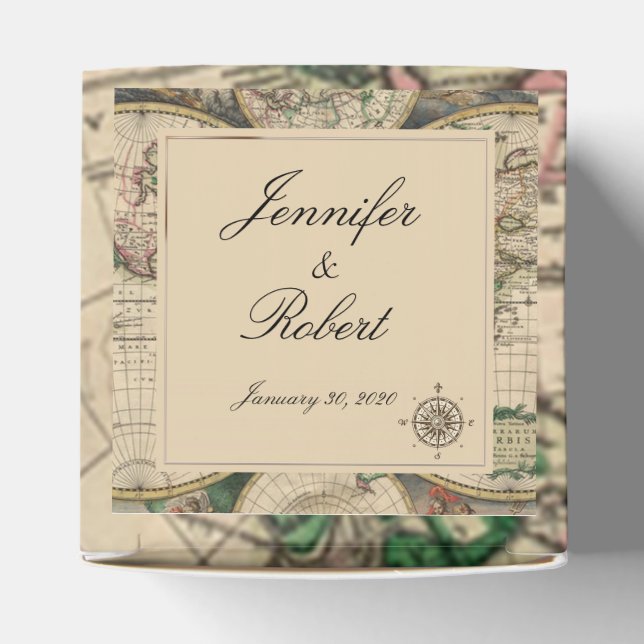 Ballotins Antique Ancien Monde Carte Mariage Favor Box (Haut)