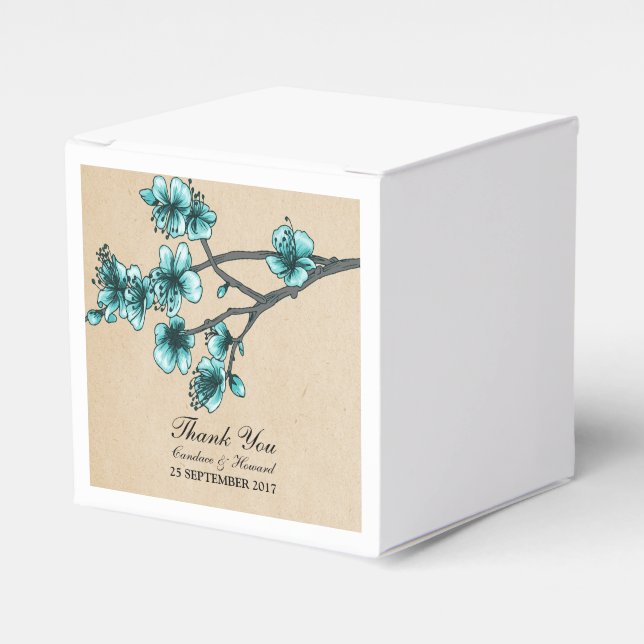 Ballotins Aqua Vintage Cerry Blossoms (Verso)