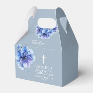 Ballotins Aquarelle bleu Dusty Floral First Holy Communion