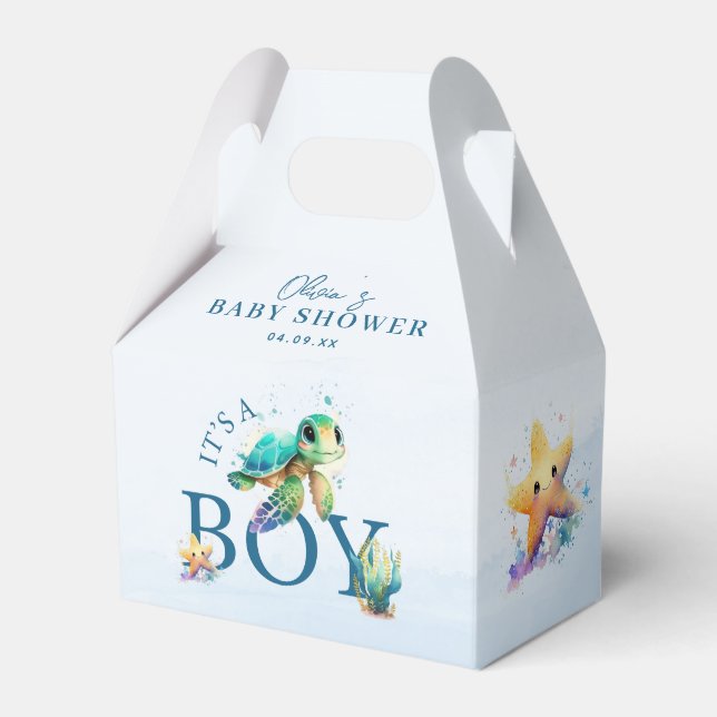 Ballotins Aquarelle bleue sous le Baby shower marin (Verso)
