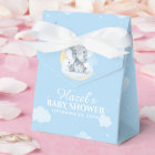 Aquarelle Blue Elephant Boy Baby shower Merci