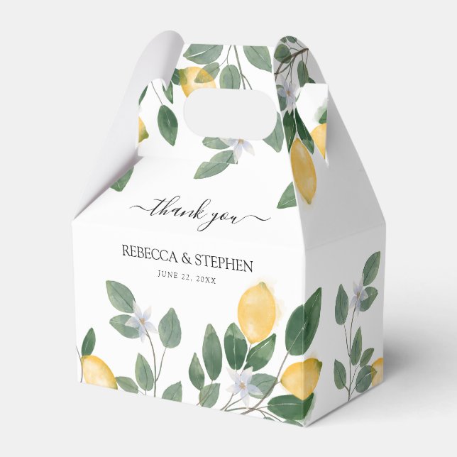 Ballotins Aquarelle botanique Citron et Mariage de verdure (Verso)
