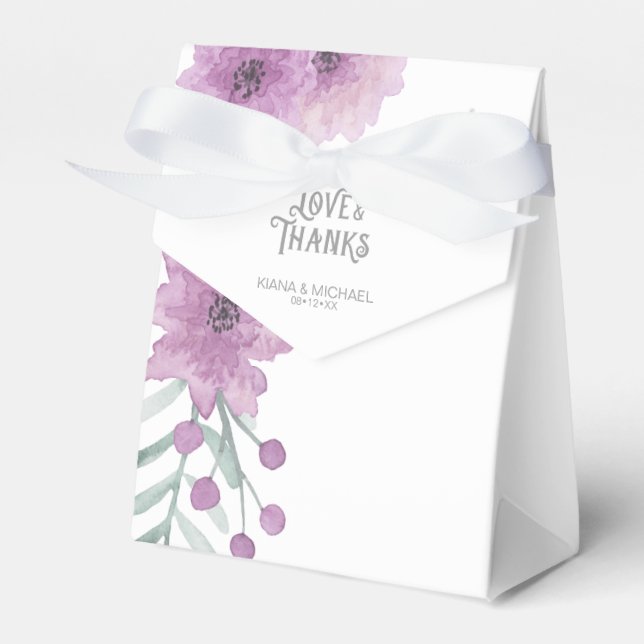 Ballotins Aquarelle Bouquet Merci Lilac ID654 (Verso)