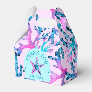 Ballotins Aquarelle Coral et Starfish en rose et turquoise