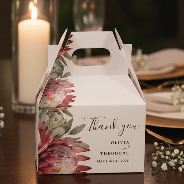 Ballotins Aquarelle de Protea autochtone Boho floral Botaniq (Créateur téléchargé)