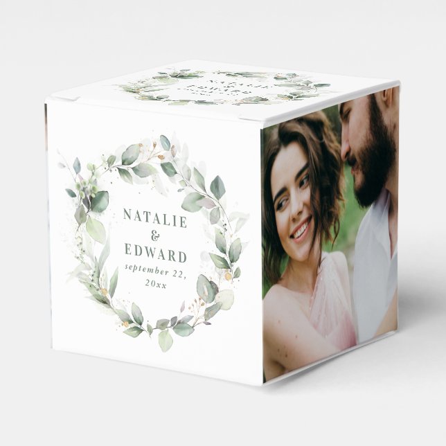 Ballotins Aquarelle eucalyptus 2 photo mariage en faveur (Verso)