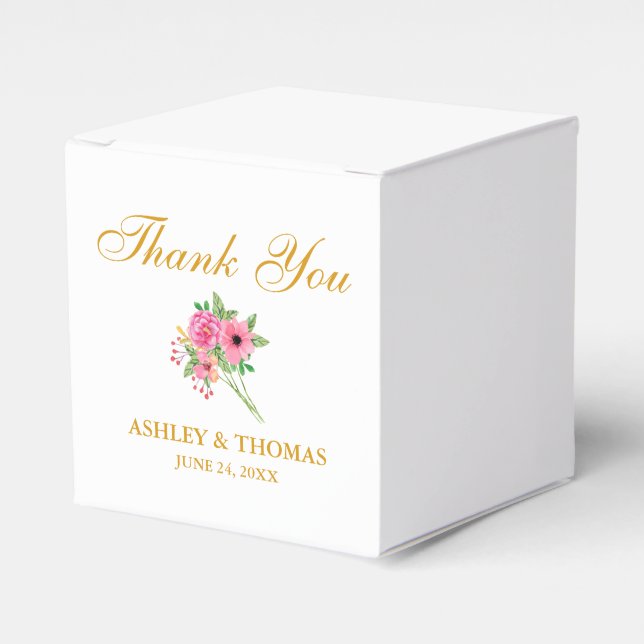 Ballotins Aquarelle Fleurs Mariage Merci blanc (Verso)