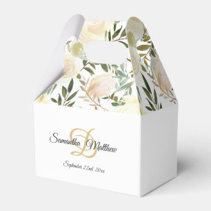 Ballotins Aquarelle Floral rose ivoire Mariage