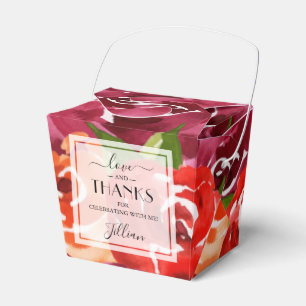 Ballotins Aquarelle Floral Rouge Orange Claret