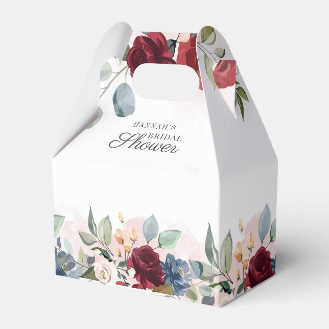 Ballotins Aquarelle florale Burgundy Blush Fête des mariées (Verso)