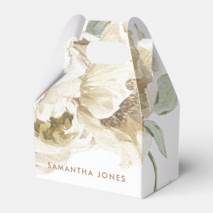 Ballotins Aquarelle florale minimaliste moderne Peonie blanc