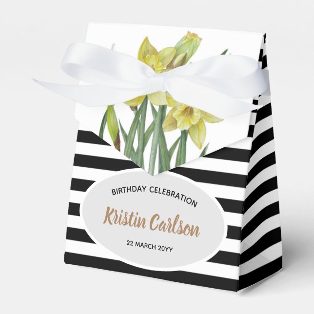 Ballotins Aquarelle Jaune Daffodiques Noir Blanc Grandes (Verso)