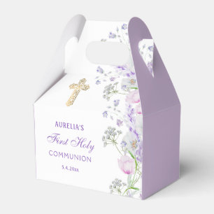 Ballotins Aquarelle Lilac Fleurs Première Communion Gable