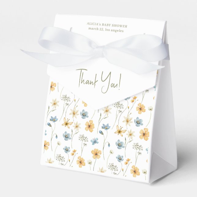 Ballotins Aquarelle motif floral baby shower merci (Verso)