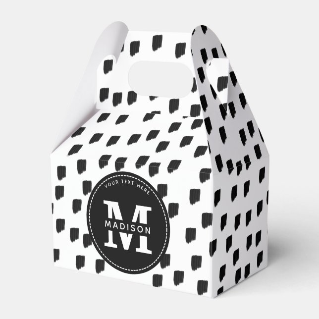 Ballotins Aquarelle noire et blanche Pinceau Monogramme (Verso)