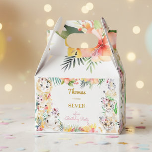 Ballotins Aquarelle or anniversaire de enfant safari sauvage