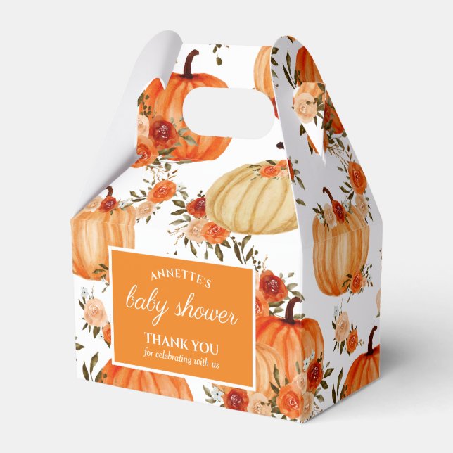 Ballotins Aquarelle Orange Citrouille Floral Rose Motif (Verso)