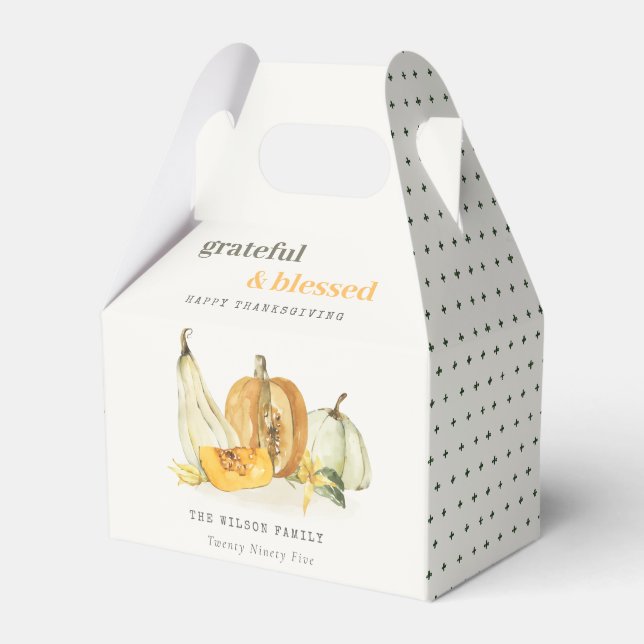 Ballotins Aquarelle Pastel Soft Floral Citrouille Thanksgivi (Verso)