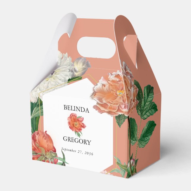 Ballotins Aquarelle Peach Pink Peonies Mariage (Verso)