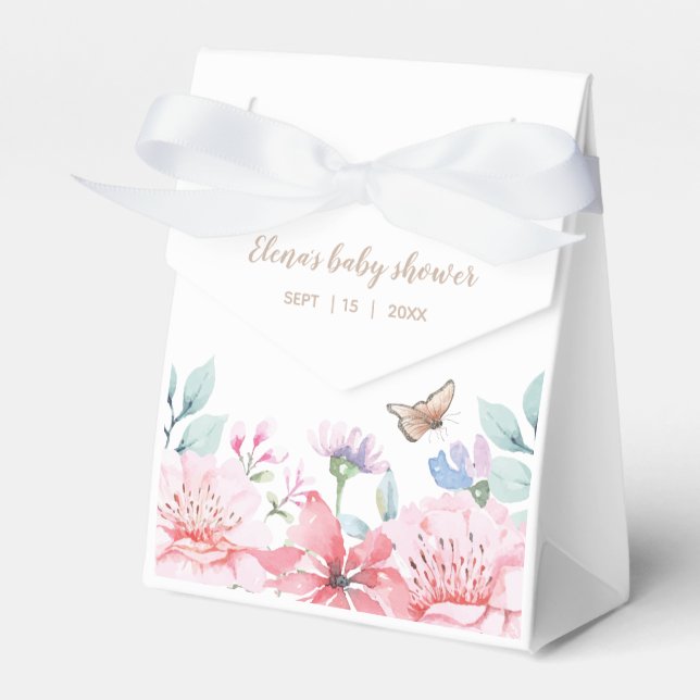 Ballotins Aquarelle personnalisée Ballotin papillon floral (Verso)