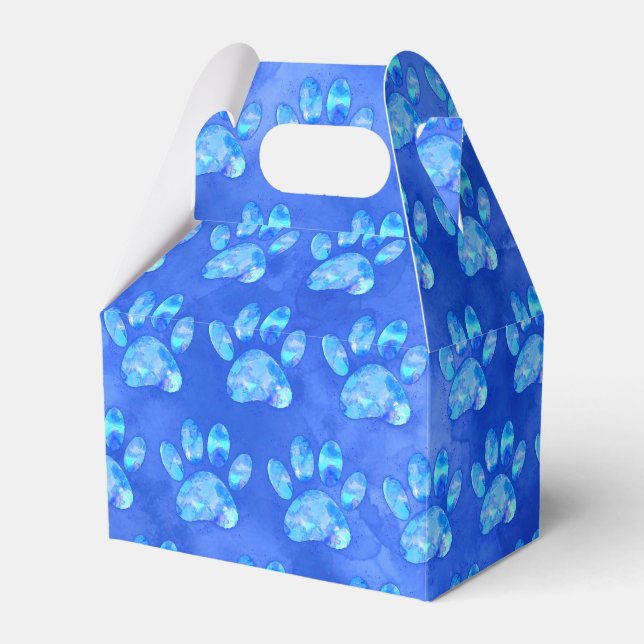 Ballotins Aquarelle personnalisée Empreinte de patte bleu (Verso)