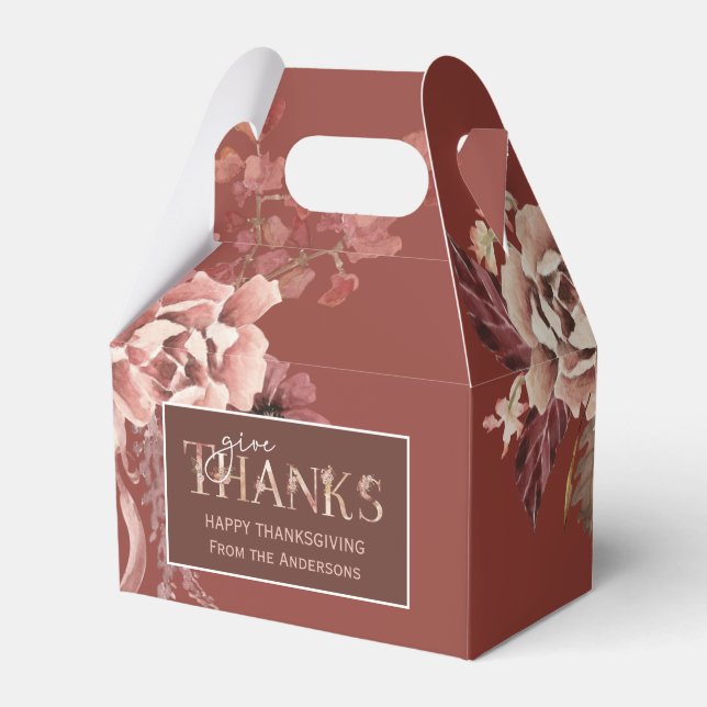 Ballotins Aquarelle personnalisée Floral Thanksgiving (Verso)