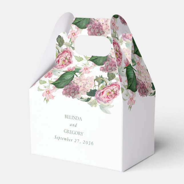 Ballotins Aquarelle romantique Fleurs roses Mariage de jardi (Verso)