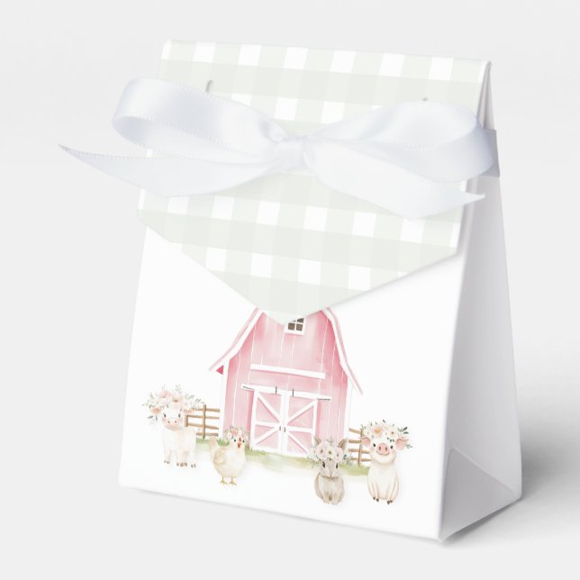 Ballotins Aquarelle rose animaux de ferme Baby shower Ballot (Verso)