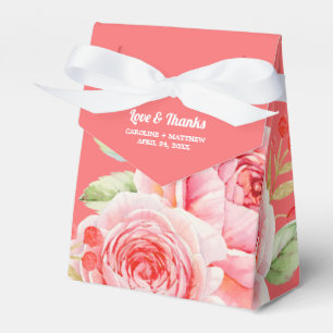 Ballotins Aquarelle rose corail Floral Mariage Favoriser les