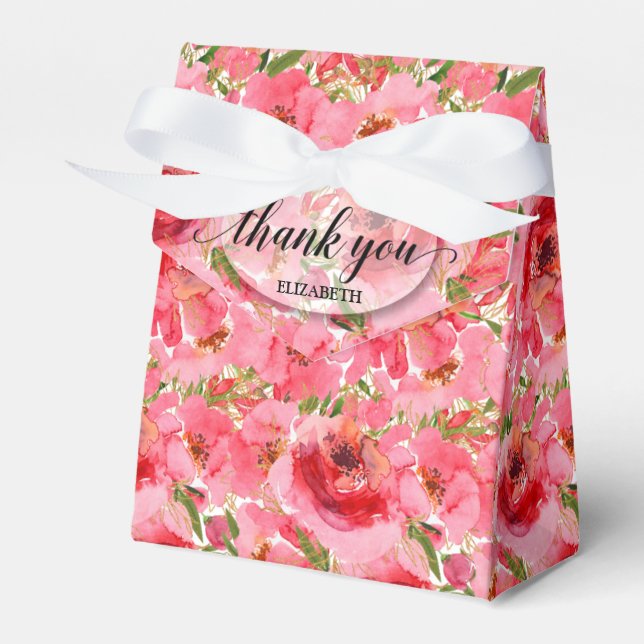 Ballotins Aquarelle rose Fête des mariées florale Tente (Verso)