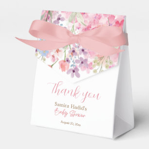 Ballotins Aquarelle rose Floral Girl baby shower Merci