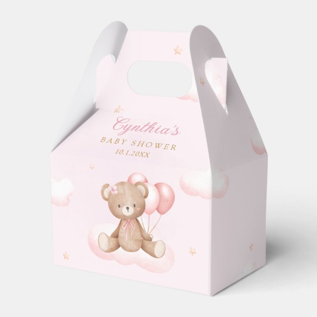 Ballotins Aquarelle rose mignonne Teddy Bear Girl Baby showe (Verso)