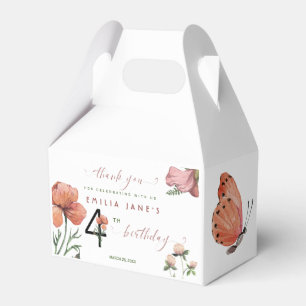 Ballotins Aquarelle rose petits pavots 4e anniversaire
