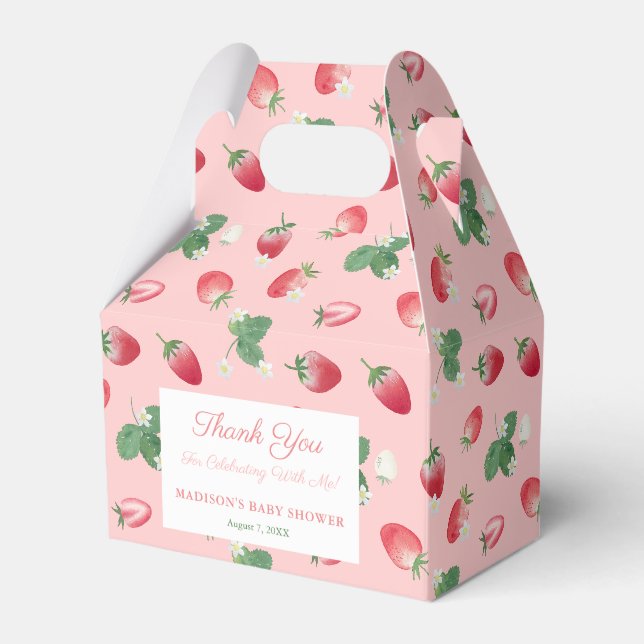 Ballotins Aquarelle rose rouge fraise Baby shower fille (Verso)