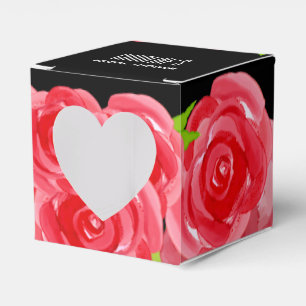 Ballotins Aquarelle Roses rouges Carré floral