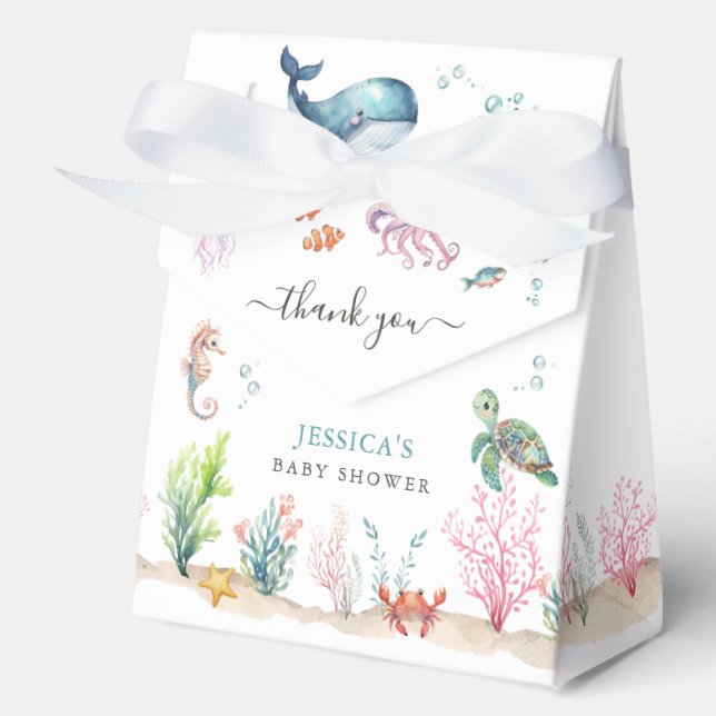 Ballotins Aquarelle sous le Baby shower Sea Ocean Animals (Recto)