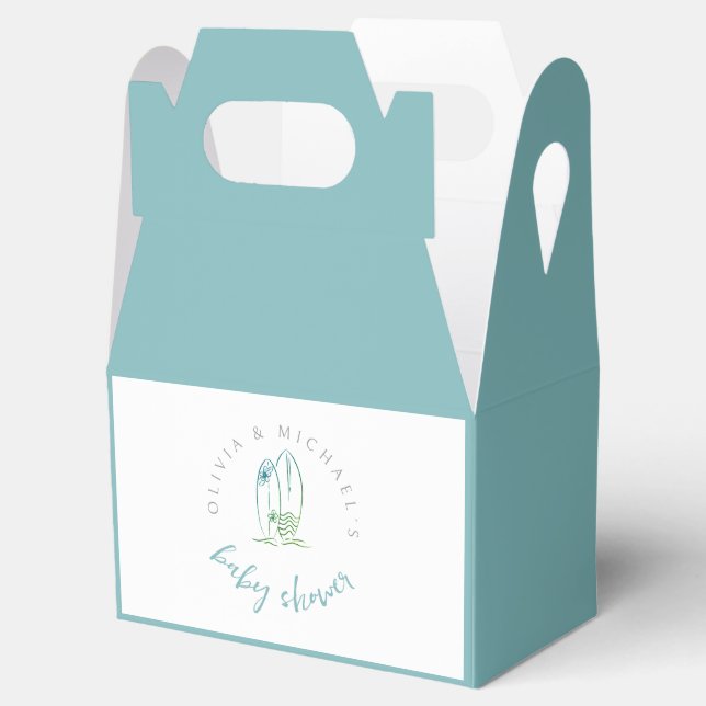 Ballotins Aquarelle Surfboard Baby on Board Bébé Garçon Douc (Ouvert)