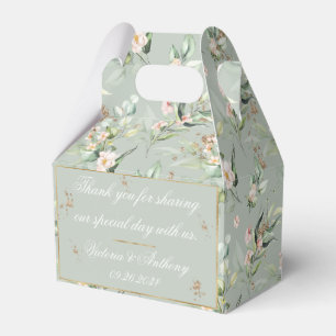 Ballotins Aquarelle Verte Gold Sage Mariage floral romantiqu