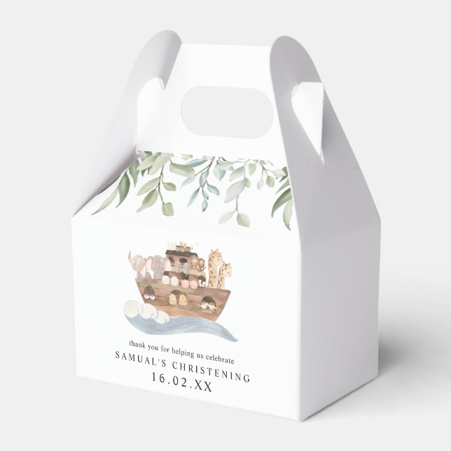 Ballotins Aquarelle verte Noah's Ark Christening (Verso)