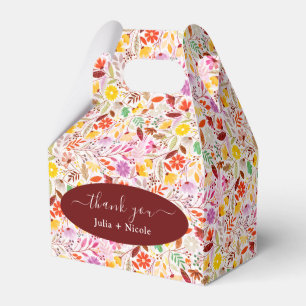 Ballotins Aquarelles vives Fleurs de tulipe d'été Mariage