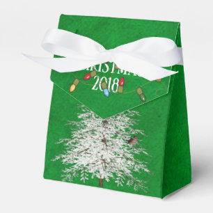 Ballotins arbre de Noël blanc avec oiseau et cloches