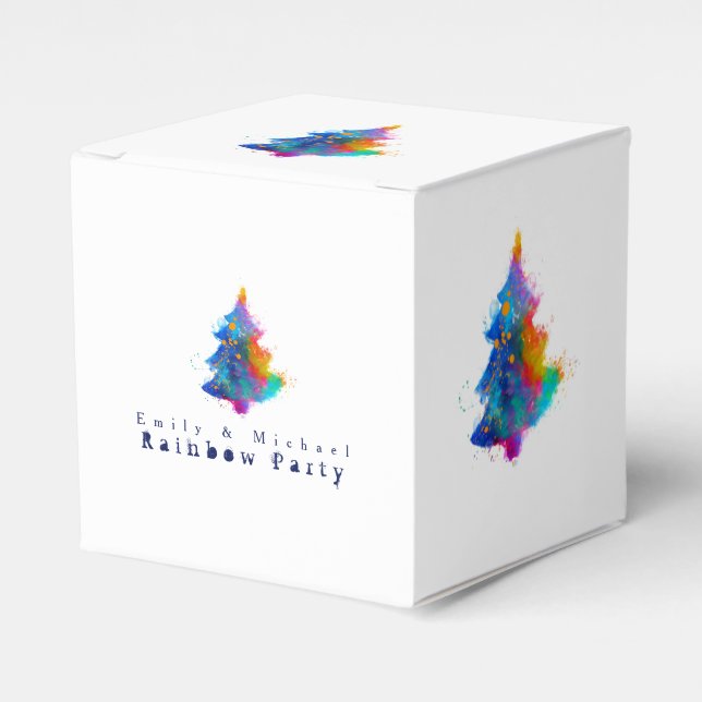 Ballotins Arbre de Noël moderne Rainbow Custom Small (Verso)