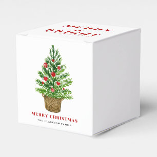 Ballotins Arbre de Noël sur un panier en osier Joyeux Noël